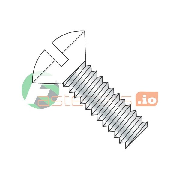 Newport Fasteners #6-32 x 3/8 in Slotted Oval Machine Screw, Zinc Plated Steel, 10000 PK 787607 - main